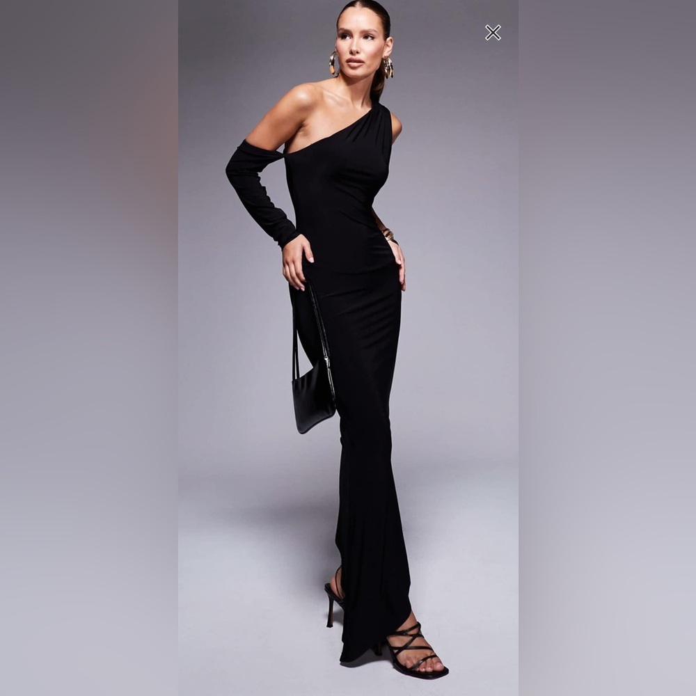 ASOS Black One Shoulder Bodycon Dress